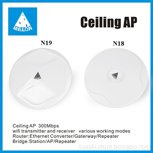 Ceiling Access Point 300Mbps RT3052 with omni antenna, Melon N18